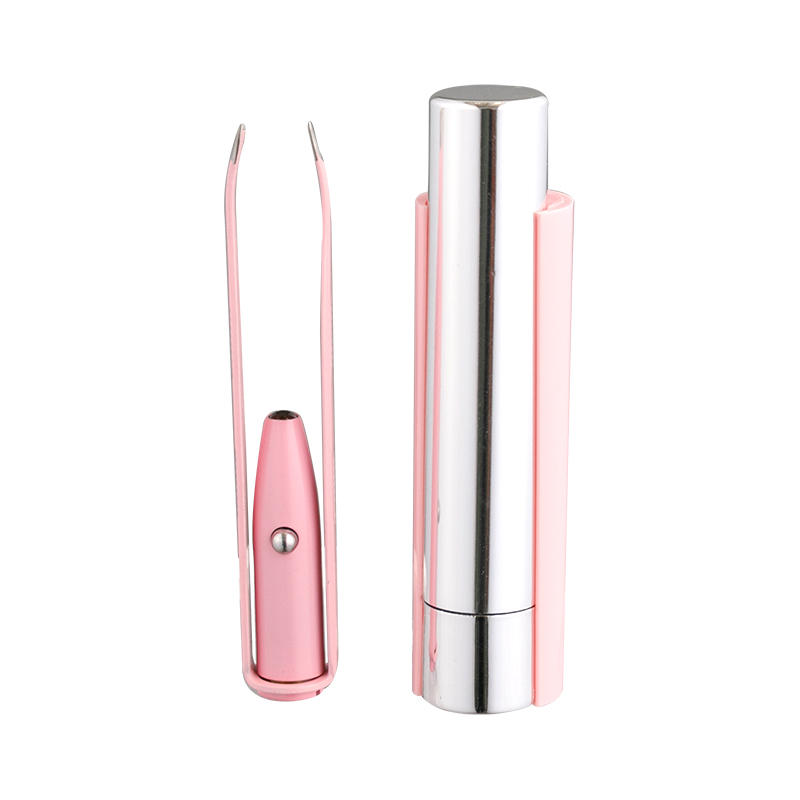 Stainless steel LED luminous eyebrow trimming tweezers OH-E07